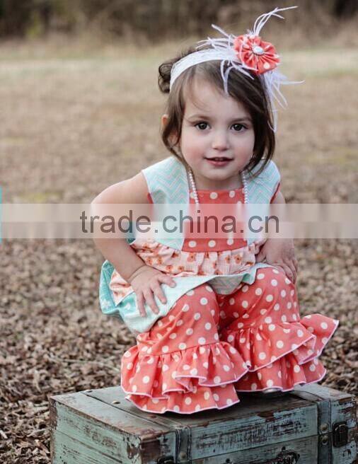 Fashionable Autumn Mustard Pie girls boutique clothing outfits girls ruffle pants set