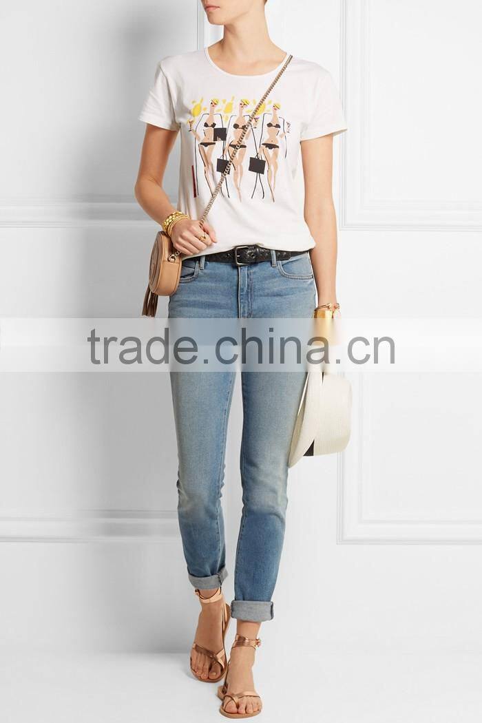 Latest design bulk t shirt printing with beach girls