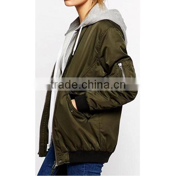 2015 BSCI Wholesale Nylon Bomber Jackets In Spring