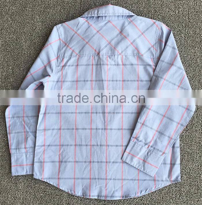 New style fashion boy's shirt roll up long sleeve shirt kids fashion check shirts