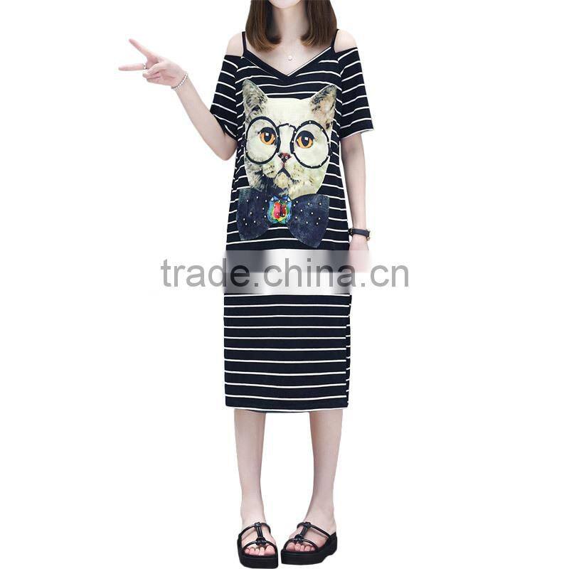 Z&M New women latest fashion dress cartoon dress Sheath dress