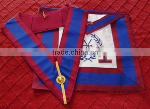 Mark Grand Officers Apron,Wreath Embroidered Apron