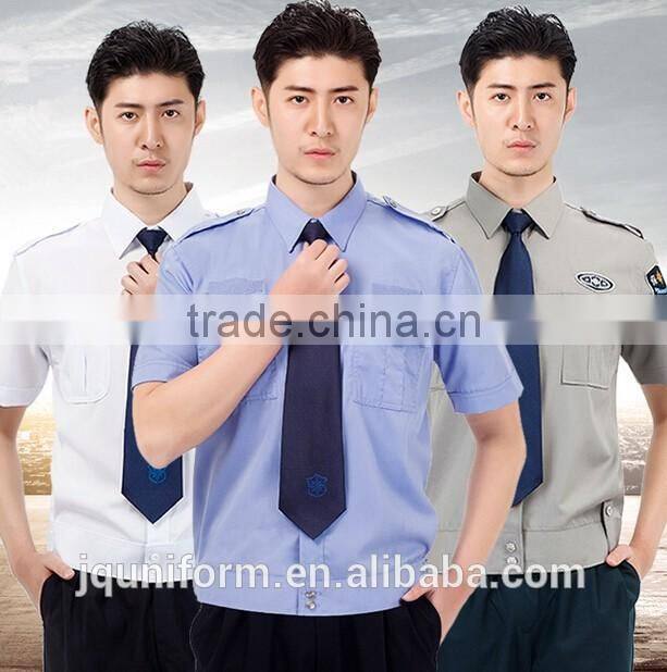 2016 design security guard uniform shirt,OEM 100% cotton unisex guards uniforms