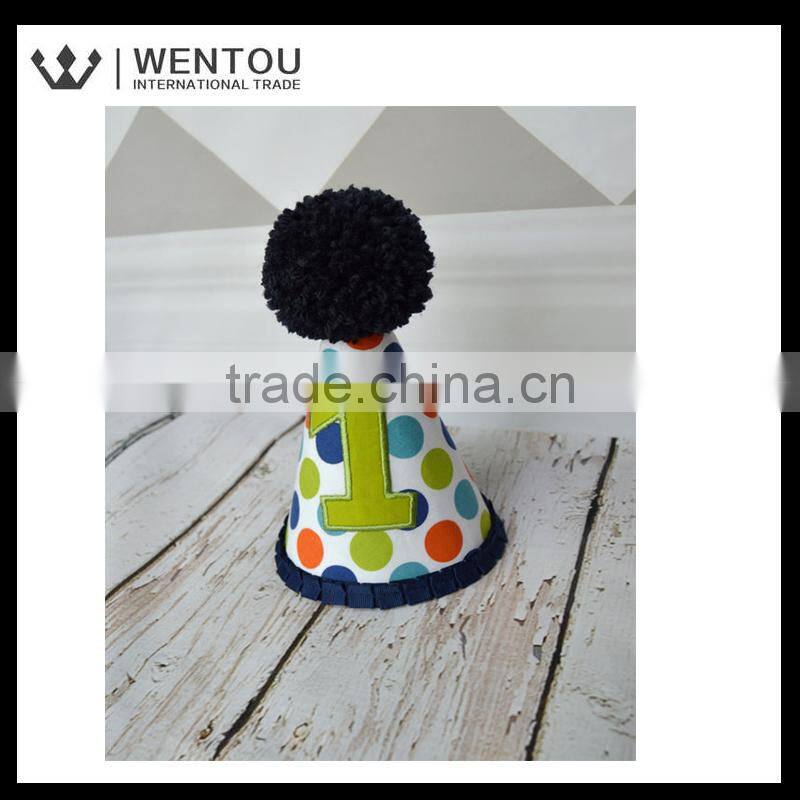 Wholesale Navy Blue and Green Argyle number Birthday Hat