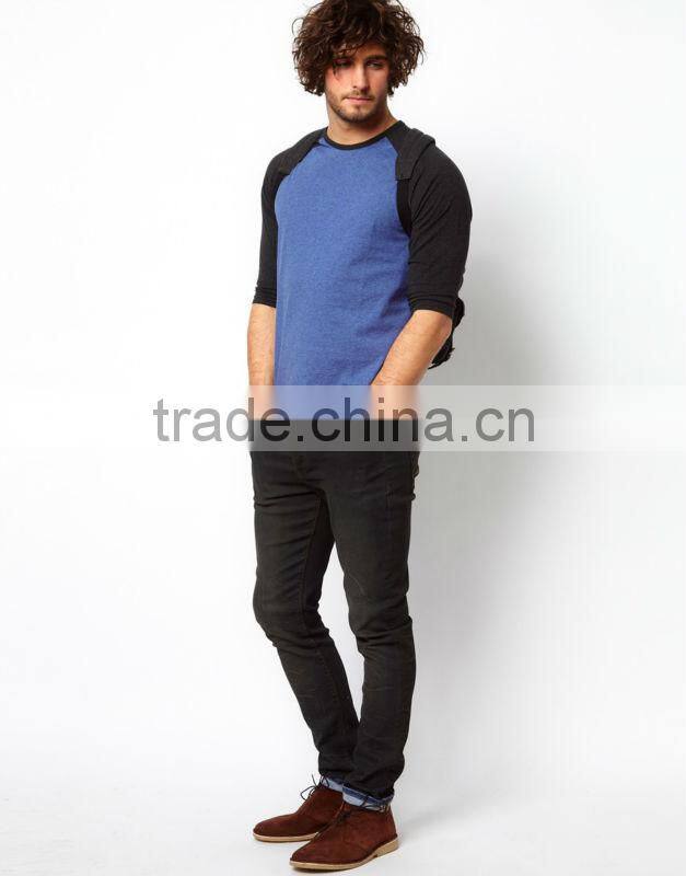 Contrast Sleeves Baseball Tee Shirt