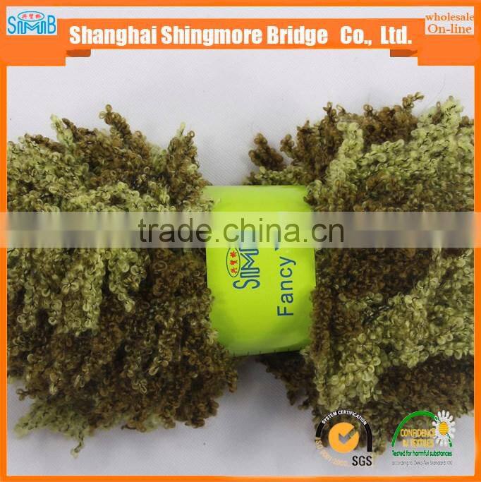 2016 new fashion OEKO-Tex Standard quality knitting scarf yarn acrylic pig tail yarn