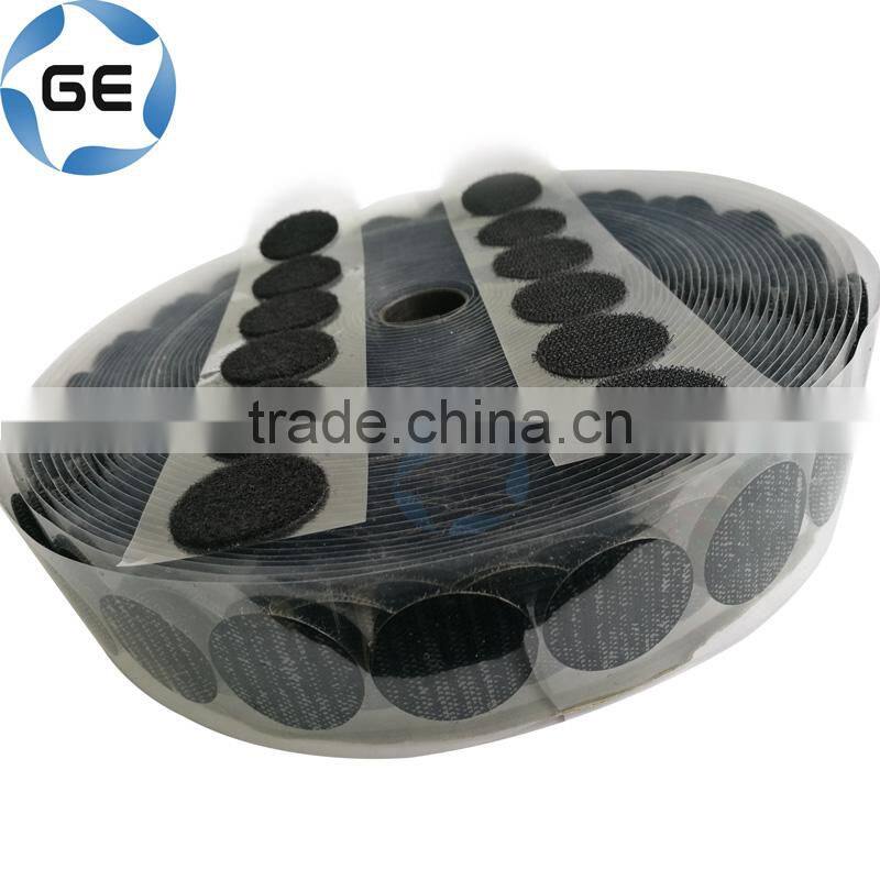Self Adhesive Nylon Hook and Loop Dots with Anti-sticking Paper Customized Round Sticky Hook Loop Dot with Back Hot Melt Glue