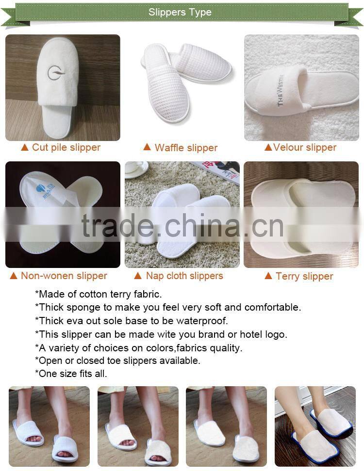 Star Hotel Embroidery Logo White Waffle Close Toe Eva Slipper