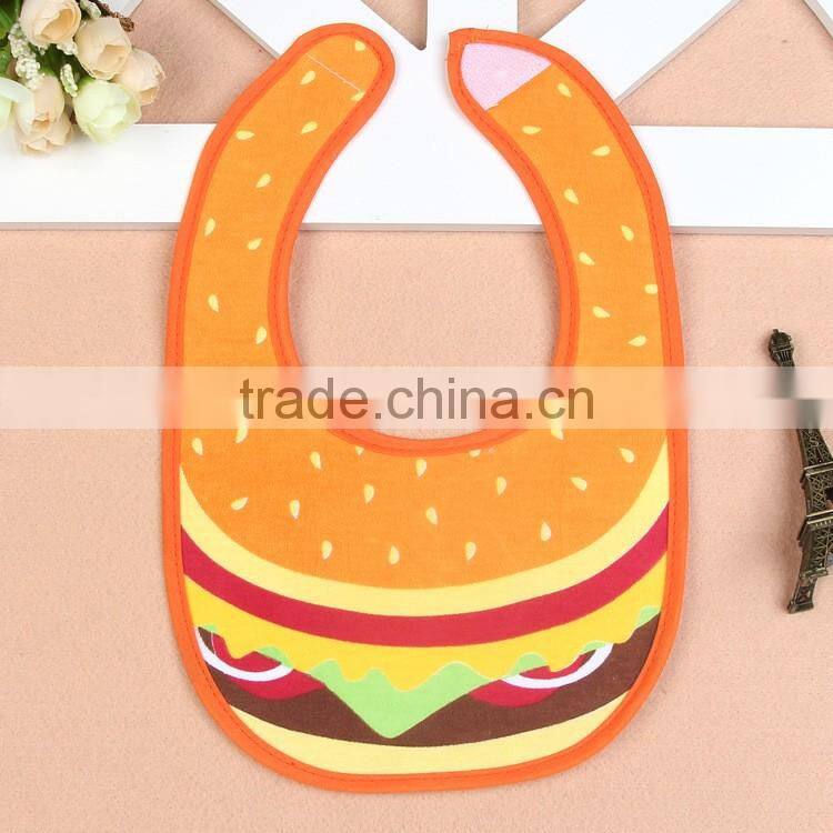 wateproof double sided design baby bib 100% cotton organic bib