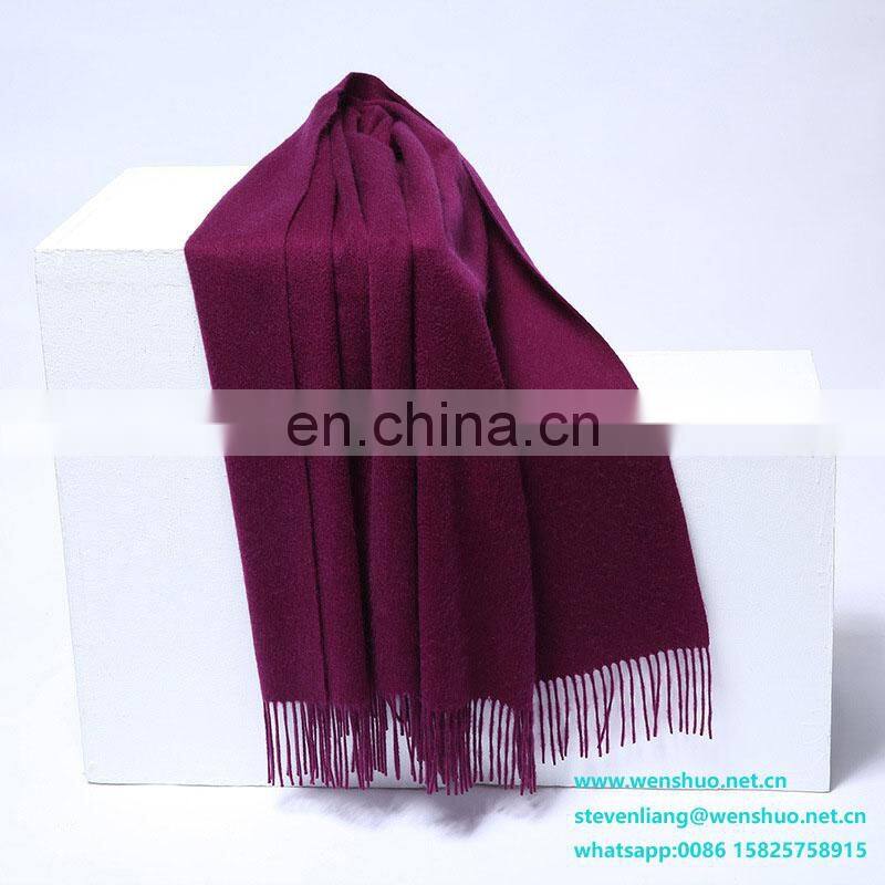 2017 Wholesale Solid Color 100% Cashmere Scarf For Women