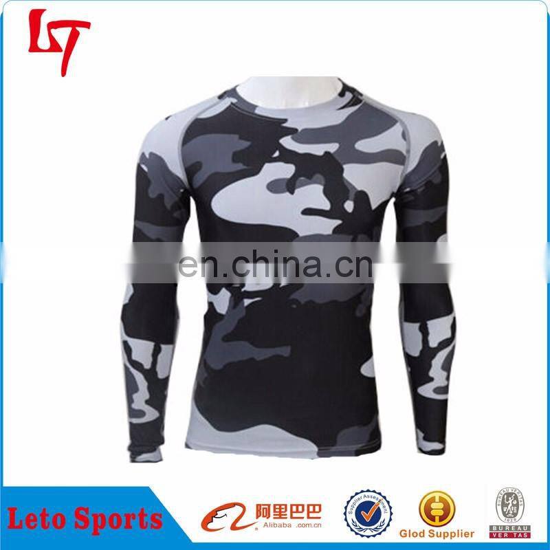 Men's Sublimation Long Sleeve Camol t- Shirts Athletic Training Fitness Sports Jersey