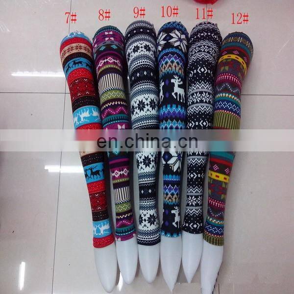 Trendy Christmas Snowflake Deer Woolen Leggings 37 Colors IN STOCK