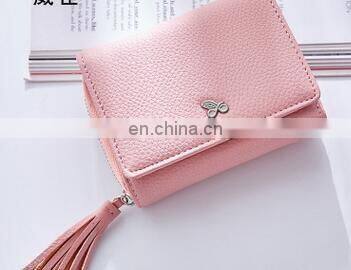 Top Quality Square Women Coin Purses Female Leather Tassel Pendant Money Wallets Hot Fashion multi color Clutch Bag