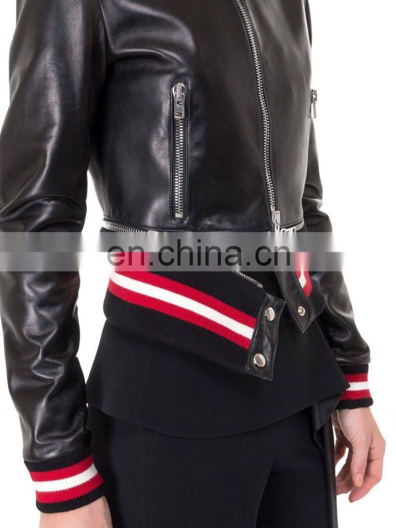 Spring Slim Fit Fashion Women Jacket Lamb Leather Jacket