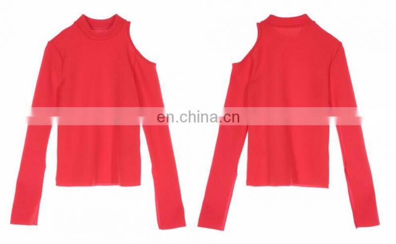 Latest design Single cold shoulder women summer sweaters