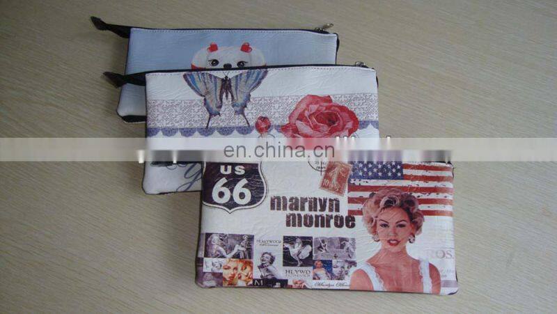 Sublimation leather pencil pouch bag