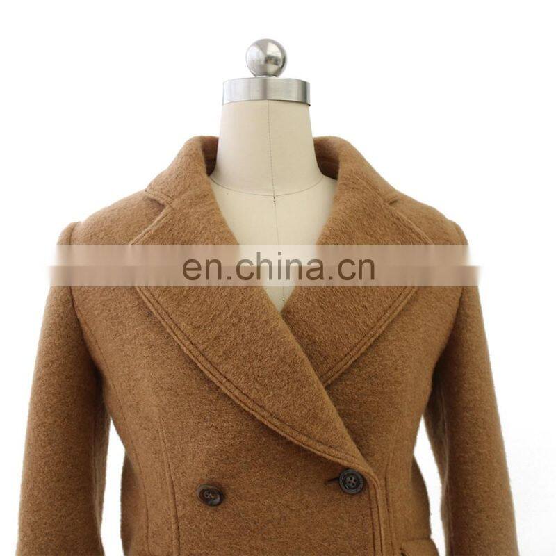women soft high quality winter double breasted wool jacket
