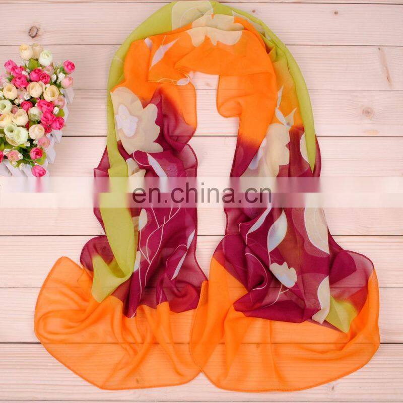China wholesale white chiffon scarf in stock