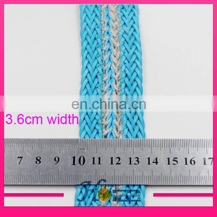Fashion braided jute cord jute webbing rope for shoe bag and garment