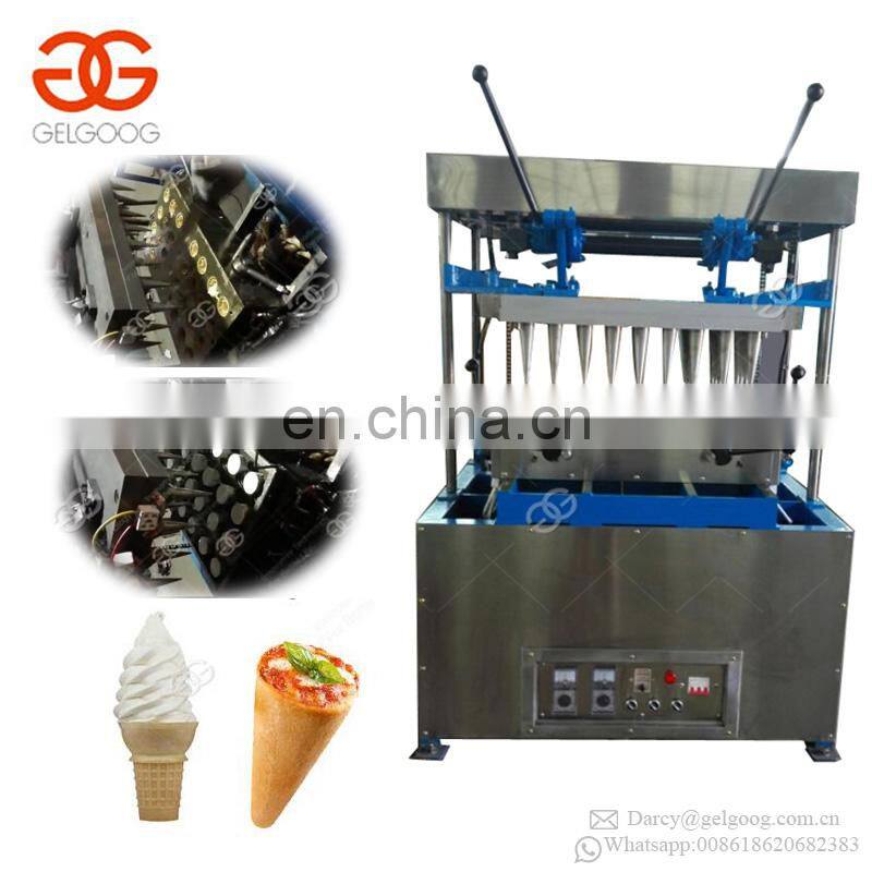 Multifunctional Wafer Snow Pizza Cone Baking Making Ice Cream Forming Snow Cone Moulding Machine