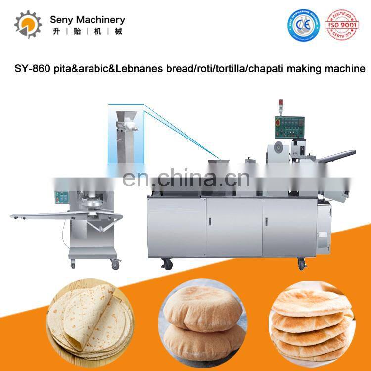 Fully automatic high capacity Chapati Pita Tortilla Roti bread Lavash making machine with natual gas oven