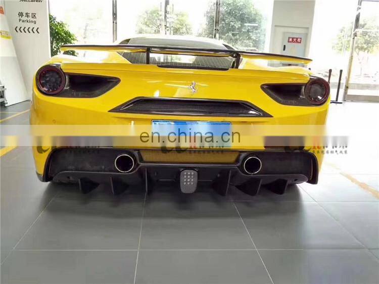 Beautiful carbon fiber material body kit for Ferrari 488 GTB in novitec style front lip rear lip side skirts fender wing spoiler