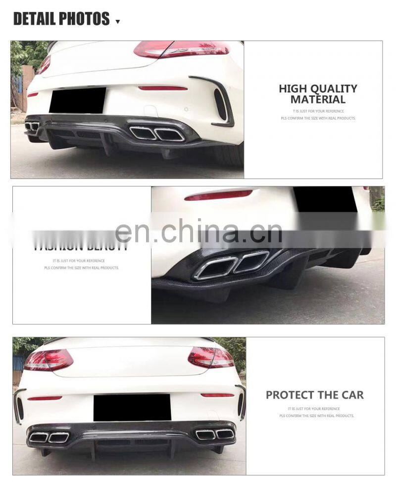 Carbon Fiber Car Rear Lip for Mercede s Ben z W205 C63 AMG Coupe 2-Door 15-17