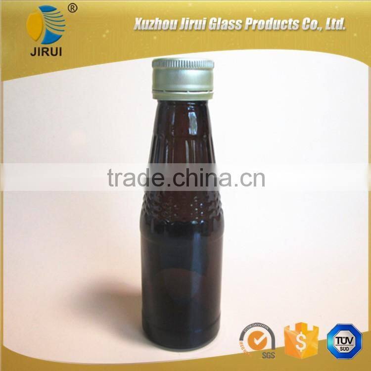 new Amber Glass Syrup bottle with golden aluminum cap 100ml