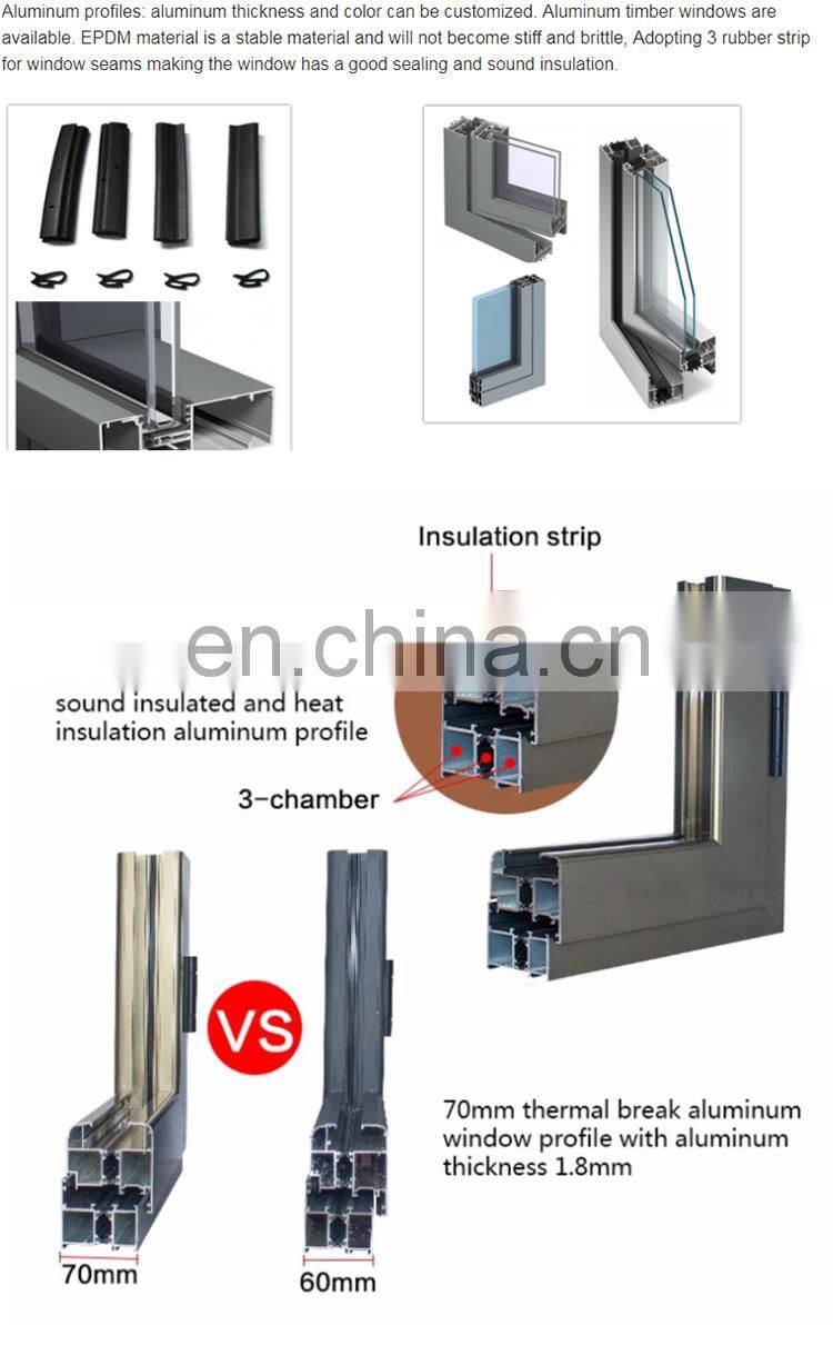 powder coated thermal break heat insulation frame window