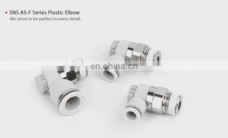 SNS AS-F Series plastic elbow air flow throttle valve pneumatic speed controller