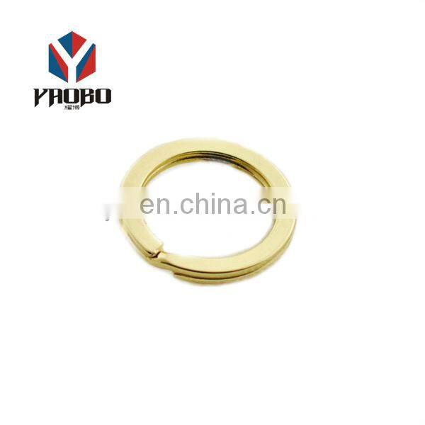 Manufacture Quality Metal Iron Stainless Steel Light Golden Flat Split Key Rings Ring