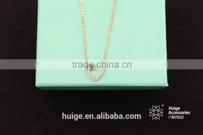 2015 new arrive fashion jewelry gold plated necklace witn a heart pendant