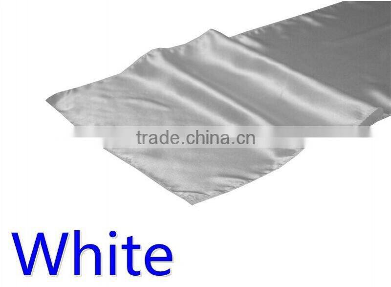 hot selling ployester satin table runner for wedding decoration, turquoise color