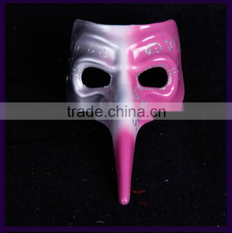 painted venetian masquerade mask, Halloween long nose mask