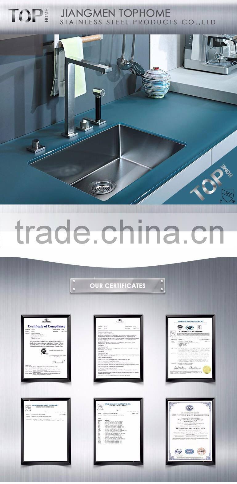 TH-RA2014C stainless steel handmade sink with cUPC radious corner singel bowl undermount sink kitchen sink