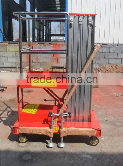 single mast aluminum lift platform/electric manlift/telescopic man lift/window cleanling lift