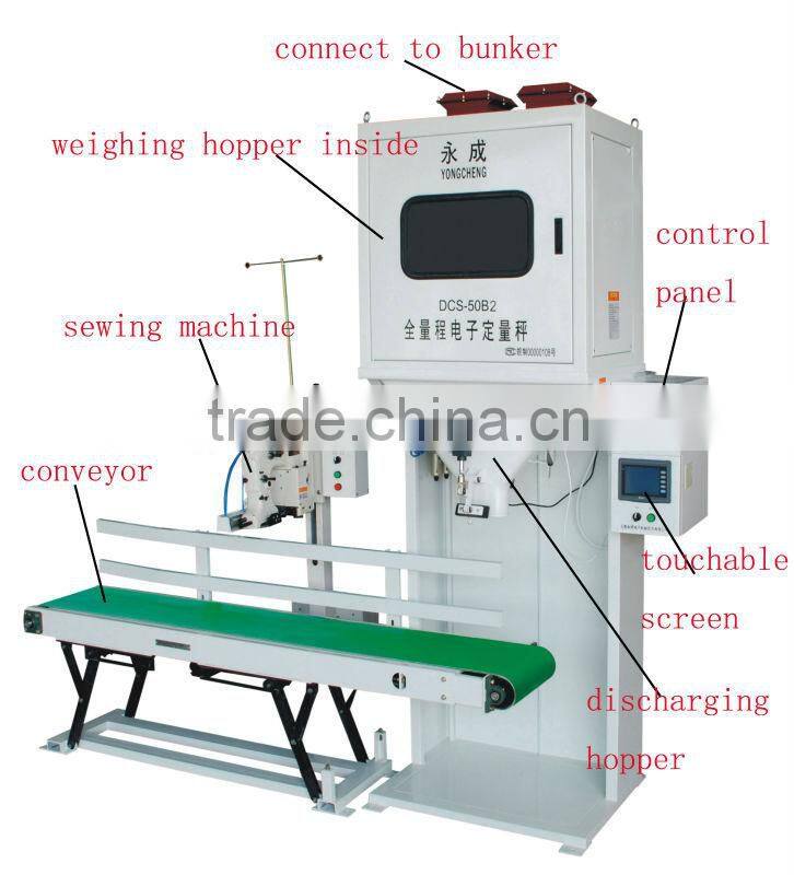 double hoppers rice intelligent weighing and packing machine