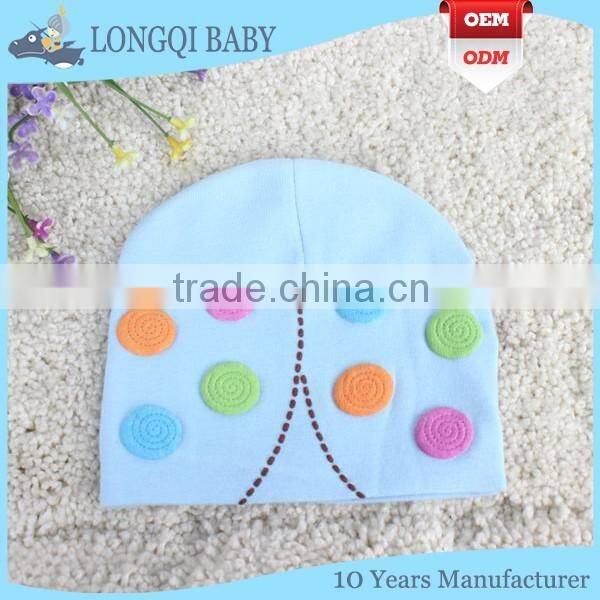 MZ-MS-030 100% cotton knitted customerized pattern newborn baby bonnet