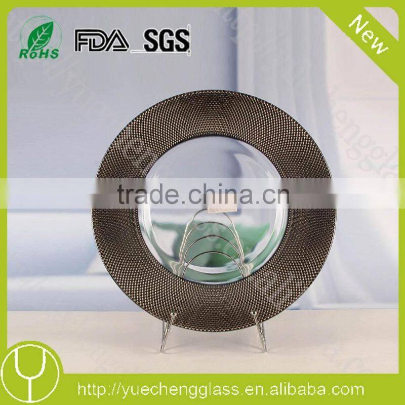 wedding charger plates crystal glass under plates