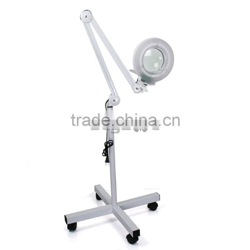 5X Magnifying Lamp Rolling Floor Stand adjustable Facial steamer equipment