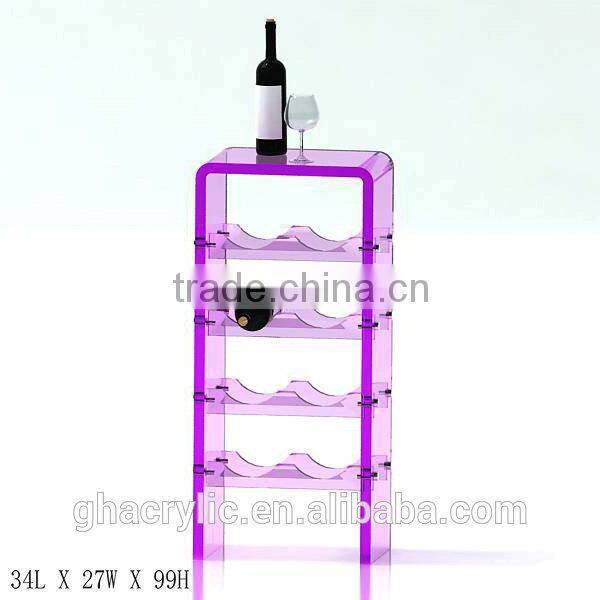 GH-RZ249 High qualityAcrylic wine bottle rack display with good quality,hot sale acrylic wine display rack