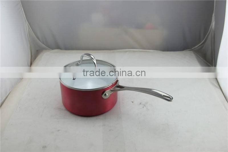 High Quality Red Aluminum Non-stick Press Cooking Pasta Noodle Soup Pot Saucepan Milk Pan