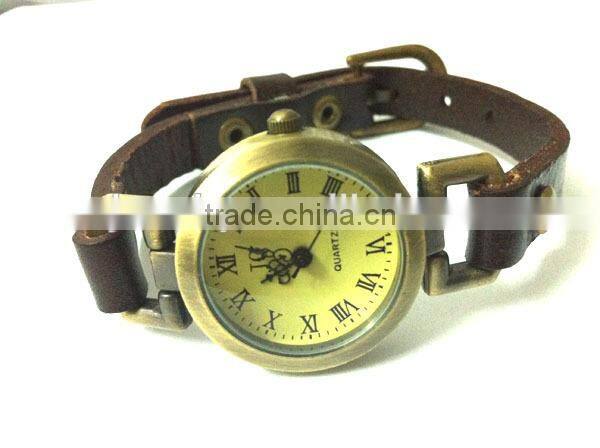 SWH 0651-3 China wholesalef genuine leather squre nail strap wrap ladies bracelet wrist watch