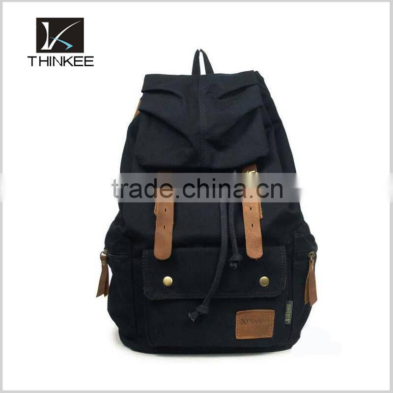 high quality popular custom leisure cotton canvas wholesale backpack