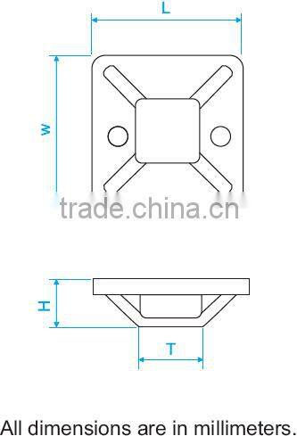 Cable Tie Mount, Nylon Base of Cable Tie, Adhesive Base