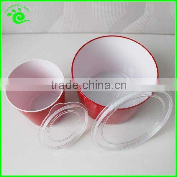 Clear Plastic Cylinder Food Container Set With Lid