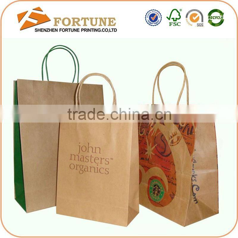 Recyclable Design Custom Shopping Packing Bag Made of Kraft Paper