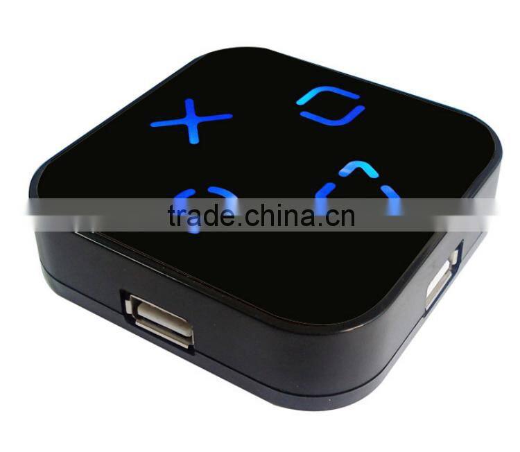 Computer mirror usb 2.0 hub 4 port with light-up logo