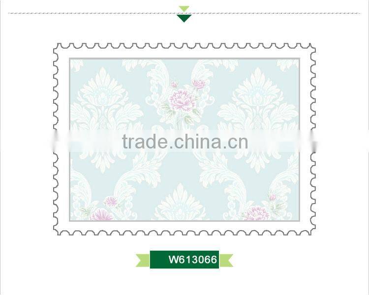 discount foaming non woven wallpaper, light blue country floral wall covering for project , self adhesive wall decal online