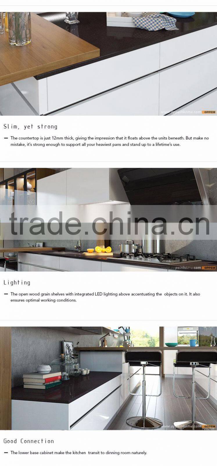 2016 Modern High Gloss Lacquer Kitchen Cabinet Cheap Prefab Homes for Sale